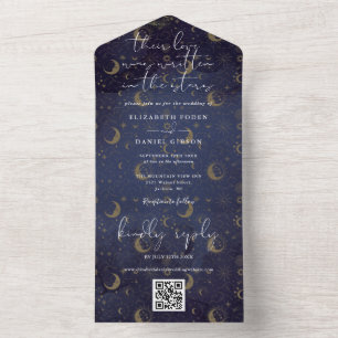Invitation Tout En Un Écrit Dans Le Mariage Céleste De Code QR Stars