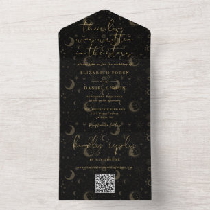 Invitation Tout En Un Écrit Dans Le Mariage Céleste De Code QR Stars