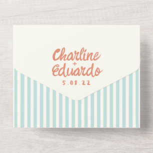 Invitation Tout En Un Écriture manuscrite Pastel Retro Mariage
