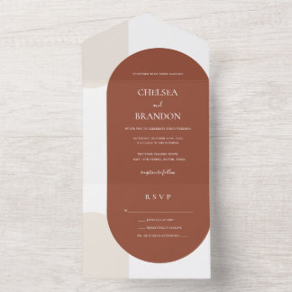 Invitation Tout En Un Élégance Simple Arches en Terre Cuite Bohème pour