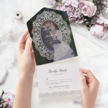 Élégant cadre de dentelle florale vintage pour pho