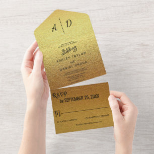 Invitation Tout En Un Elégant chic chic parties scintillant or classe