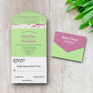 Invitation Tout En Un Elégant Chic Whimsical Country Boho Floral Mariage