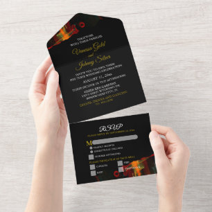 Invitation Tout En Un Élégant Classique Moderne Tendance Motif #903 Mari