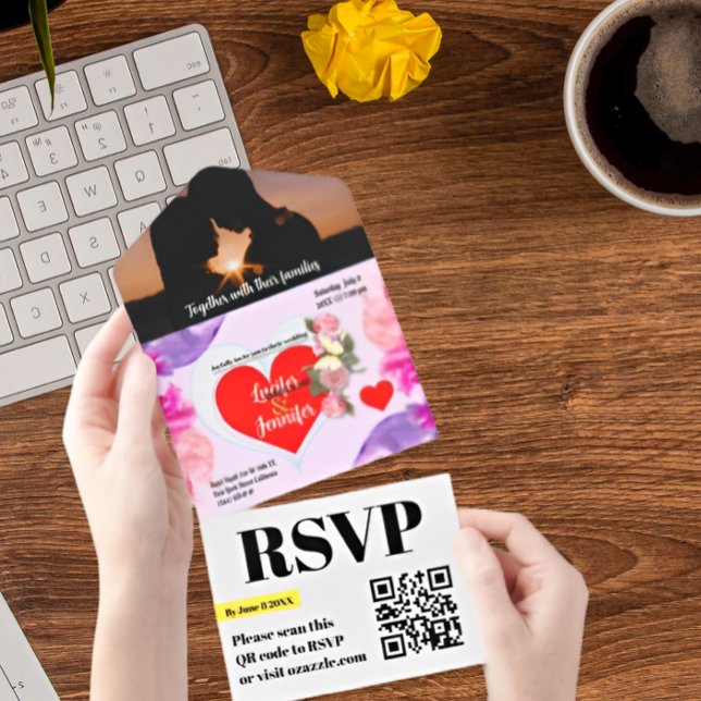 Invitation Tout En Un Élégant et moderne tout en un mariage Inviter (Créateur téléchargé)