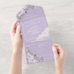 Invitation Tout En Un Élégant Lavande Lavande Rustique Mariage dentelle<br><div class="desc">Ooh, nous sommes si heureux avec cette lavande lilas branchée, faire-part de mariage rustique ! Ce n'était pas facile de trouver un design rustique de lavande lilas que nous avons senti répondre à nos exigences esthétiques, mais nous l'avons fait, et maintenant nous sommes amoureux ! Avec typographie manuscrite en écriture,...</div>