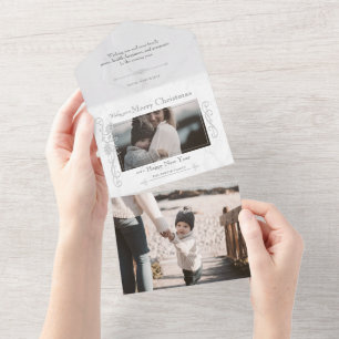 Invitation Tout En Un Élégant Marbre blanc sculpté photo