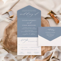 Élégant Mariage Calligraphié en Bleu Ardoise