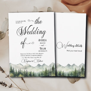 Invitation Tout en un Élégant Mariage de calligraphie