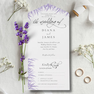 Invitation Tout En Un Élégant Mariage de calligraphie florale