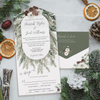 Elégant Mariage de pin d'hiver avec RSVP
