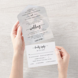 Invitation Tout En Un Élégant Mariage de script photo
