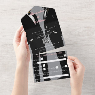 Invitation Tout En Un Elégant Mariage gay moderne