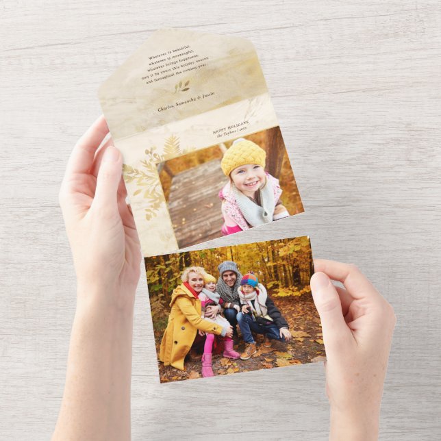 Invitation Tout En Un Élégant Noël de Noël Botanique (Déchirure)