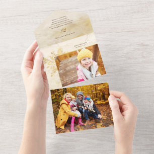 Invitation Tout En Un Élégant Noël de Noël Botanique