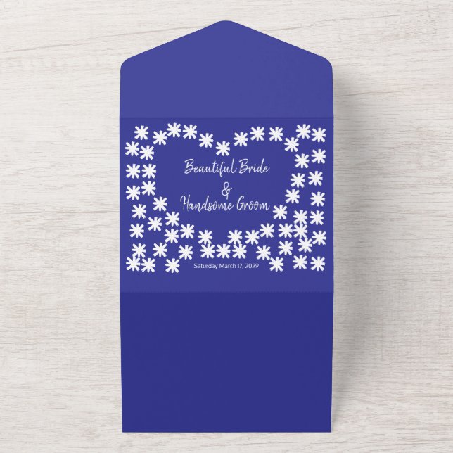 Invitation Tout En Un Élégant Patriotique moderne 4 juillet Mariage (Dehors)