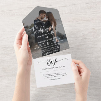 Invitation Tout En Un Élégant photo moderne