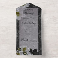 Élégante florale gothique tout en un mariage Invit