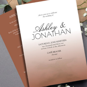 Invitation Tout-en-un en argile Mariage moderne gras et minim