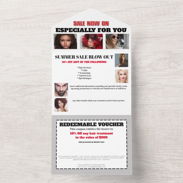 Invitation Tout En Un Entreprise 13 photo promotionnelle vente bon gris (À l'intérieur)