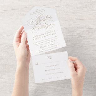 Invitation Tout En Un Espagnol Nuestra Boda Tan Mariage
