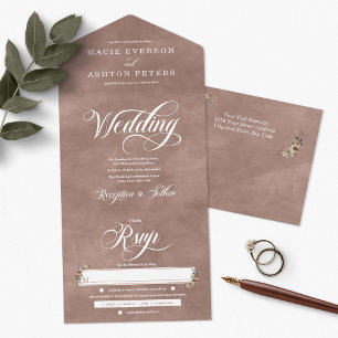 Invitation Tout En Un Ethereal Elegance Boho Boho Mariage d'aquarelle