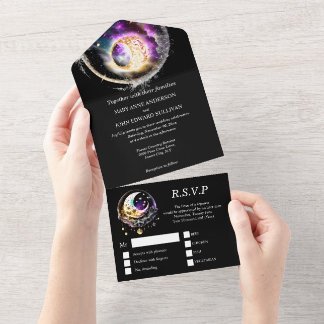 Invitation Tout En Un étoile de nuit de la constellation céleste lunaire (Déchirure)