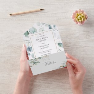Invitation Tout En Un Eucalyptus Envie Tout En Un Mariage