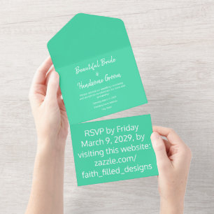 Invitation Tout En Un Eucalyptus Moderne Irlandais Mariage de la Saint P