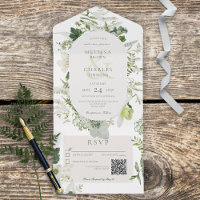 Fermes de lierre rustique et vert blanc QR Code
