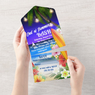 Invitation Tout En Un Fête de fin d'été