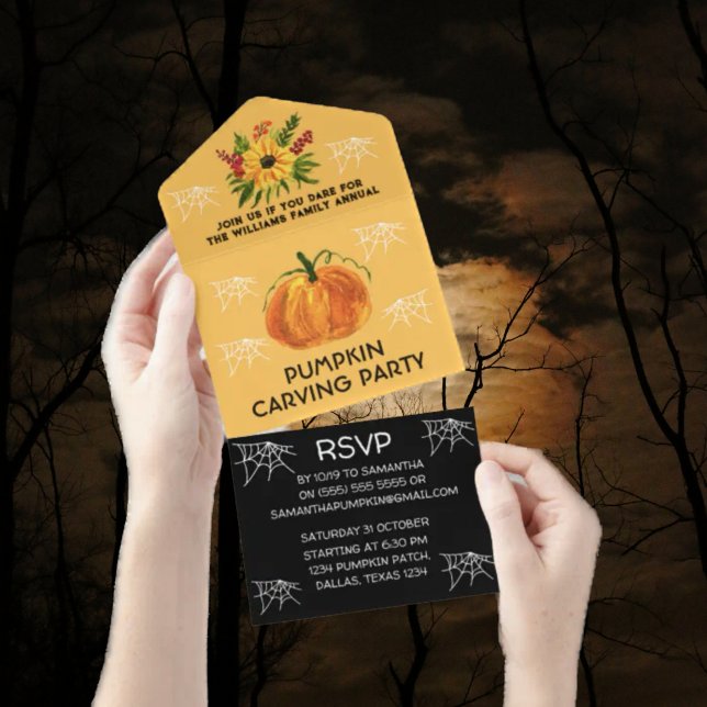 Invitation Tout En Un Fête de la Carotte Citrouille annuelle Halloween (Créateur téléchargé)