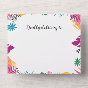Invitation Tout En Un Fête des mariées Feuille multicolore