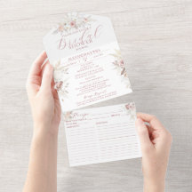 Fête des mariées florale Dusty Rose tout en un Inv