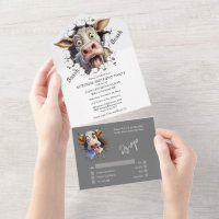 Fête surprise de la vache drôle fermiers animaux d