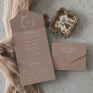 Invitation Tout En Un Feuille minimale   Mariage neutre