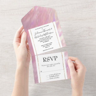 Invitation Tout En Un Fille Pearl rose