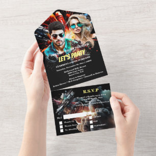 Invitation Tout En Un Film poster action drame adultes fête d'anniversai