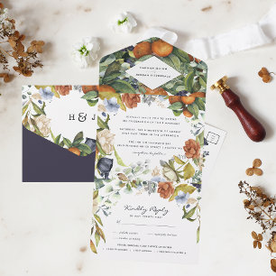Invitation Tout En Un Fleur de Citron de Fin d'Été    Mariage Botanique
