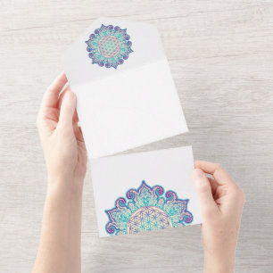 Invitation Tout En Un Fleur De Vie - Indien Mandala 2
