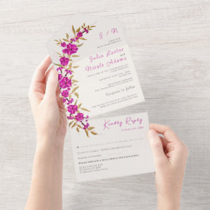 Invitation Tout En Un Fleur de vigne à trompette sauvage violette Jardin
