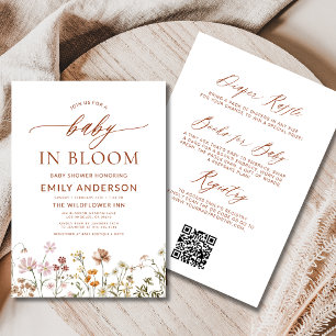 Invitation Tout en un Fleur sauvage bébé dans une douche fleu