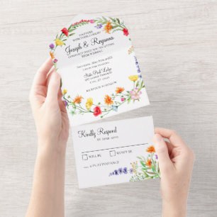 Invitation Tout En Un Fleur sauvage lunatique