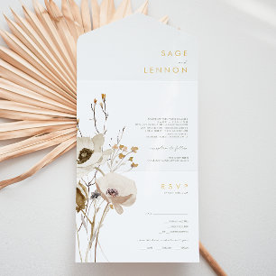 Invitation Tout En Un Fleur sauvage Whimsal Meadow Seal Et Envoyer