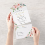 Invitation Tout En Un Fleurs d'aquarelle bat mitzvah, rose et or<br><div class="desc">Cette belle invitation présente des fleurs d'aquarelle et des accents de parties scintillant. Utilisez le formulaire modèle pour ajouter votre texte. Pour accéder aux menus d'édition avancés (pour modifier les polices et les couleurs),  sélectionnez l'option "Customiser plus".</div>