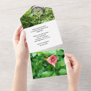 Invitation Tout En Un Fleurs de photo d'invitation à une fête de mariage