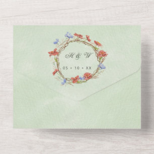 Invitation Tout En Un Fleurs sauvages aquarelle rsvp joint mariage tout 