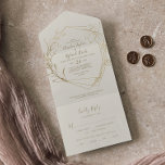 Invitation Tout En Un Floral doré | Mariage crème et or<br><div class="desc">Cette crème dorée fleurie et le mariage doré, le tout dans une seule invitation, est parfait pour un mariage élégant. Le design boho moderne présente un arrangement fantaisiste de faux feuilles d'or dessiné à la main, de feuilles et de botaniques sur un arrière - plan crème. Écrivez vos adresses d'invités...</div>