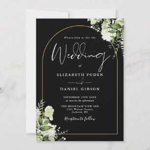 Invitation Tout en Un Floral Greenery Arch Photo Mariage