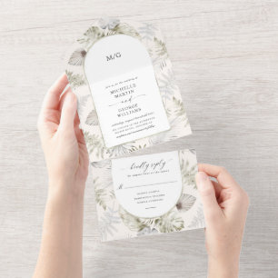 Invitation Tout En Un Flore tropicale luxueuse (pas d'ENV nécessaire)